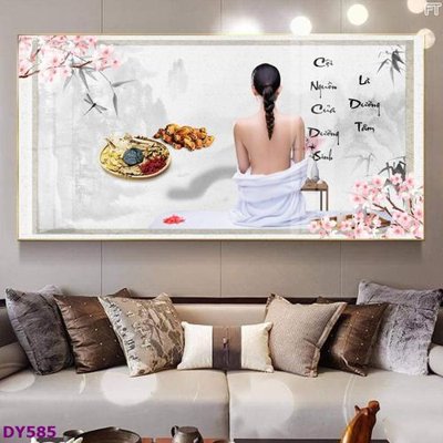 File ảnh Tranh trang trí đông y dưỡng sinh spa môi mi DY585 (gốc) in backdrop sự kiện