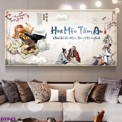 Ảnh gốc Tranh trang trí đông y dưỡng sinh spa môi mi DY643 (nét căng) in mica