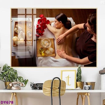 File gốc Tranh trang trí đông y dưỡng sinh spa môi mi DY678 (in tráng gương) hiện đại