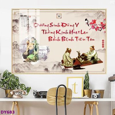 File in trần Tranh trang trí đông y dưỡng sinh spa môi mi DY683 (file gốc) phong thủy