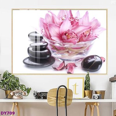 Hình ảnh file gốc in lụa Tranh trang trí đông y dưỡng sinh spa môi mi DY709