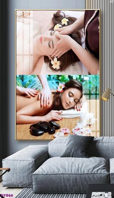 Ảnh gốc Tranh trang trí đông y dưỡng sinh spa môi mi DY866 (độ nét cao) in mica