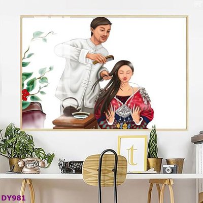 File tranh gốc Tranh trang trí đông y dưỡng sinh spa môi mi DY981 (bản quyền) Filetranh.com
