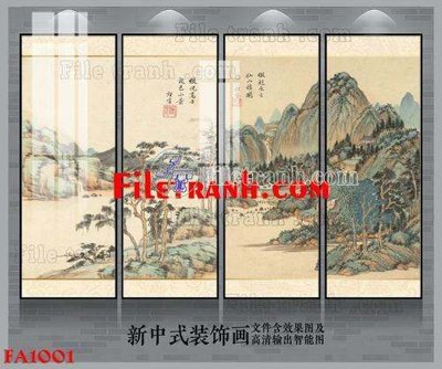 Hình ảnh file gốc in lụa File gốc in bộ tranh decor treo tráng gương canvas FA1001