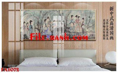 File tranh File gốc in bộ tranh decor treo tráng gương canvas FA1072 (gốc) in backlit film