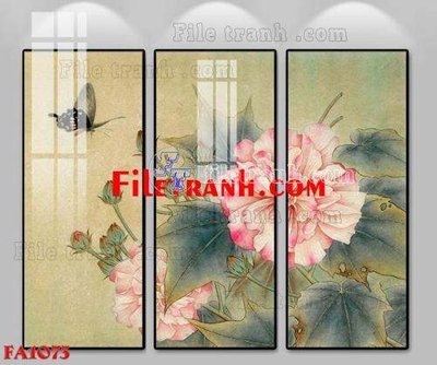 File tranh File gốc in bộ tranh decor treo tráng gương canvas FA1073 (bản gốc) in lụa 5D