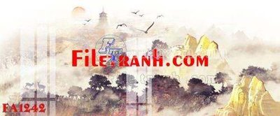 File tranh File gốc in bộ tranh decor treo tráng gương canvas FA1242 (file gốc) chủ đề phong thủy