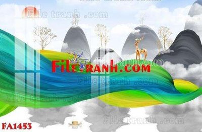 File in mica File gốc in bộ tranh decor treo tráng gương canvas FA1453 (bản gốc) làm vách ngăn