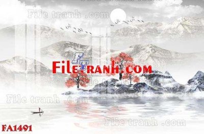 File gốc File gốc in bộ tranh decor treo tráng gương canvas FA1491 (in lụa) họa tiết 3D