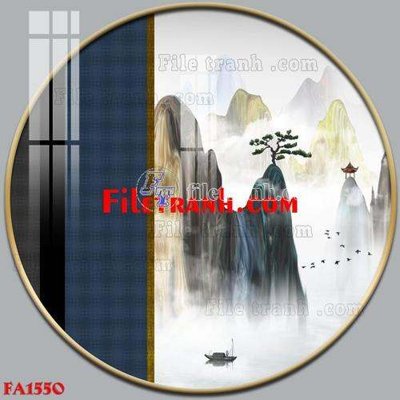 File in trần File gốc in bộ tranh decor treo tráng gương canvas FA1550 (bản gốc) phong cảnh