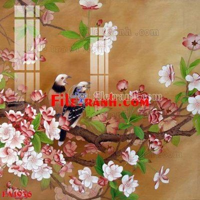 File in trần File gốc in bộ tranh decor treo tráng gương canvas FA1936 (file gốc) hoa văn 3D