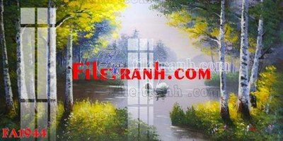 Tải file File gốc in bộ tranh decor treo tráng gương canvas FA1944 (gốc) chủ đề hoa sen