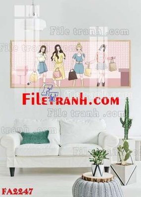 File tranh quảng cáo File gốc in bộ tranh decor treo tráng gương canvas FA2247 (file gốc) chuyên nghiệp