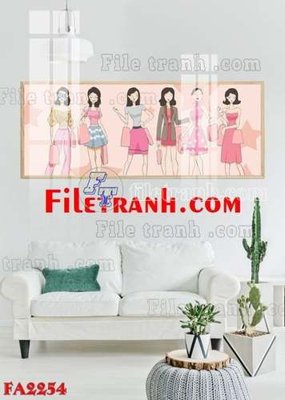 File gốc File gốc in bộ tranh decor treo tráng gương canvas FA2254 (in ấn) màu sắc trung thực