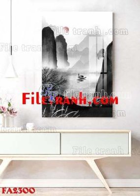 File in trần File gốc in bộ tranh decor treo tráng gương canvas FA2300 (file gốc) xuyên sáng