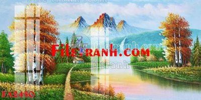 File tranh File gốc in bộ tranh decor treo tráng gương canvas FA2450 (gốc) in film