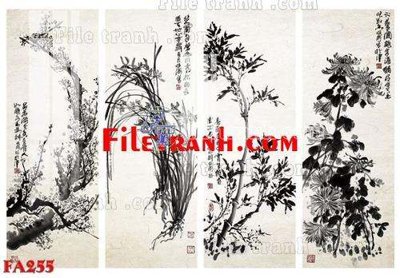 File in ấn File gốc in bộ tranh decor treo tráng gương canvas FA255 (bản gốc) cao cấp