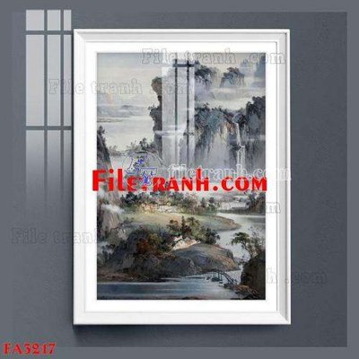 Download file gốc File gốc in bộ tranh decor treo tráng gương canvas FA3217 (in lụa) tranh 3D