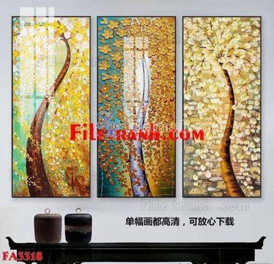 Download file gốc File gốc in bộ tranh decor treo tráng gương canvas FA3318 (in mica) 3D