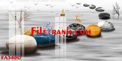 File tranh File gốc in bộ tranh decor treo tráng gương canvas FA3460 (file gốc) chủ đề phong thủy