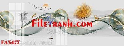 File in trần File gốc in bộ tranh decor treo tráng gương canvas FA3477 (bản gốc) mây trời