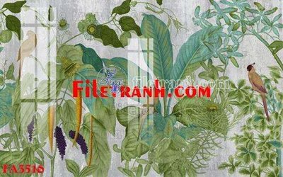 File gốc File gốc in bộ tranh decor treo tráng gương canvas FA3516 (in lụa) chi tiết cao