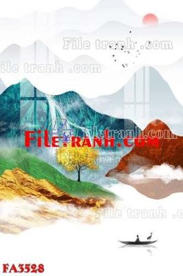 File tranh File gốc in bộ tranh decor treo tráng gương canvas FA3528 (gốc) chủ đề trẻ em