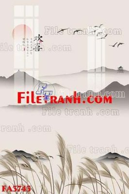 File gốc File gốc in bộ tranh decor treo tráng gương canvas FA3743 (in lụa) cao cấp