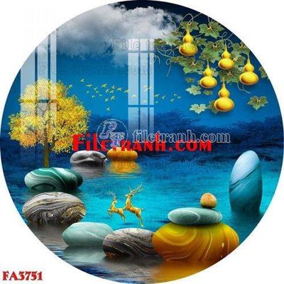 Download file gốc File gốc in bộ tranh decor treo tráng gương canvas FA3751 (in lụa) cao cấp