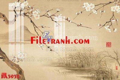 Tải file File gốc in bộ tranh decor treo tráng gương canvas FA3932 (gốc) chủ đề hoa sen