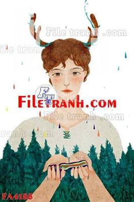 File tranh File gốc in bộ tranh decor treo tráng gương canvas FA4188 (bản gốc) in lụa 5D