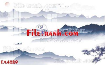 File gốc File gốc in bộ tranh decor treo tráng gương canvas FA4229 (in lụa) tranh mã đáo