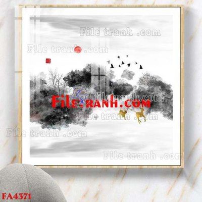 File tranh File gốc in bộ tranh decor treo tráng gương canvas FA4371 (ảnh gốc) in trần xuyên sáng