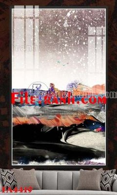 File gốc File gốc in bộ tranh decor treo tráng gương canvas FA4419 (in lụa) tranh mã đáo