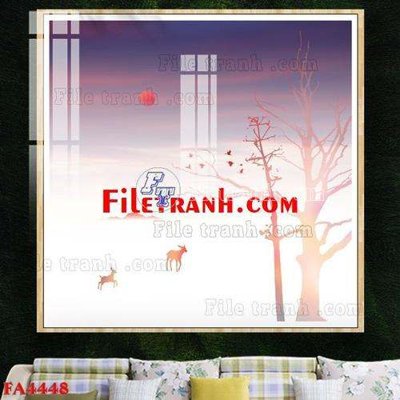 Download file gốc File gốc in bộ tranh decor treo tráng gương canvas FA4448 (in lụa) tranh 3D