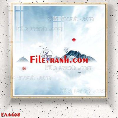 File tranh gốc in trần nhà File gốc in bộ tranh decor treo tráng gương canvas FA4468 3D