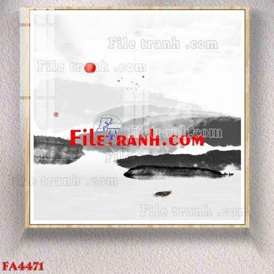 File tranh File gốc in bộ tranh decor treo tráng gương canvas FA4471 (file gốc) chủ đề phong thủy