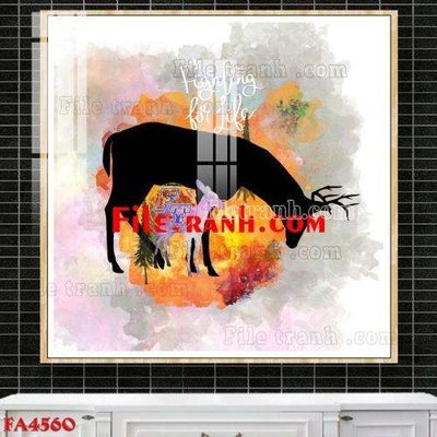 Hình ảnh file gốc in trần nhà File gốc in bộ tranh decor treo tráng gương canvas FA4560