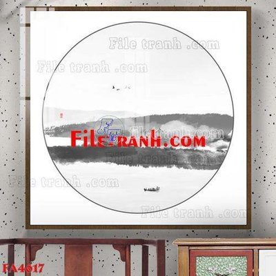 File tranh File gốc in bộ tranh decor treo tráng gương canvas FA4617 (file gốc) chủ đề phong thủy