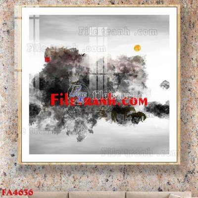 File tranh gốc File gốc in bộ tranh decor treo tráng gương canvas FA4636 chủ đề hiện đại