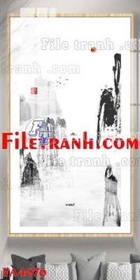 Tải file File gốc in bộ tranh decor treo tráng gương canvas FA4676 (gốc) chủ đề hoa sen
