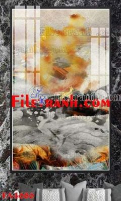 File gốc File gốc in bộ tranh decor treo tráng gương canvas FA4686 (in lụa) họa tiết 3D