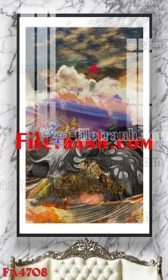 File gốc File gốc in bộ tranh decor treo tráng gương canvas FA4708 (in 3D) cho trang trí