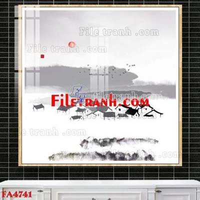 File tranh quảng cáo File gốc in bộ tranh decor treo tráng gương canvas FA4741 (download file gốc)