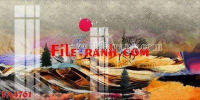 File tranh File gốc in bộ tranh decor treo tráng gương canvas FA4761 (gốc) in trên kính
