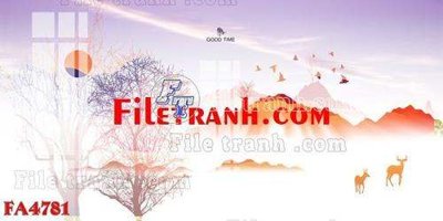 Hình ảnh file gốc in trần nhà File gốc in bộ tranh decor treo tráng gương canvas FA4781