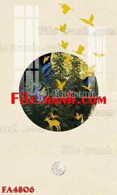 File tranh File gốc in bộ tranh decor treo tráng gương canvas FA4806 (gốc) in trên kính