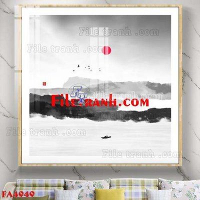 File in trần File gốc in bộ tranh decor treo tráng gương canvas FA4949 (file gốc) phong thủy