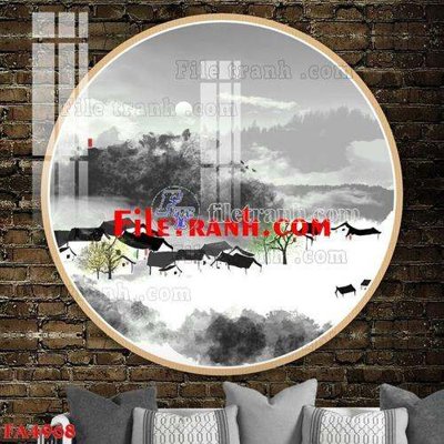 Hình ảnh file gốc File gốc in bộ tranh decor treo tráng gương canvas FA4968 cho in UV