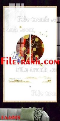 File gốc File gốc in bộ tranh decor treo tráng gương canvas FA4995 (in lụa) tranh mã đáo